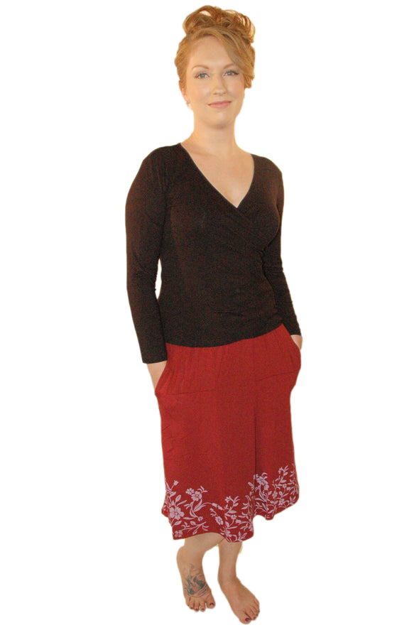 Women Wayi Bamboo flower knee skirt