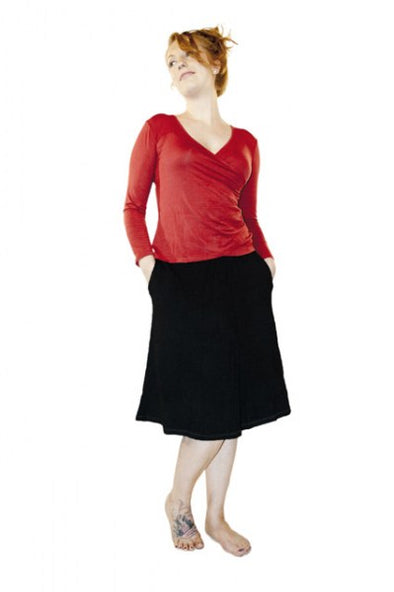Women Wayi Bamboo knee color skirt