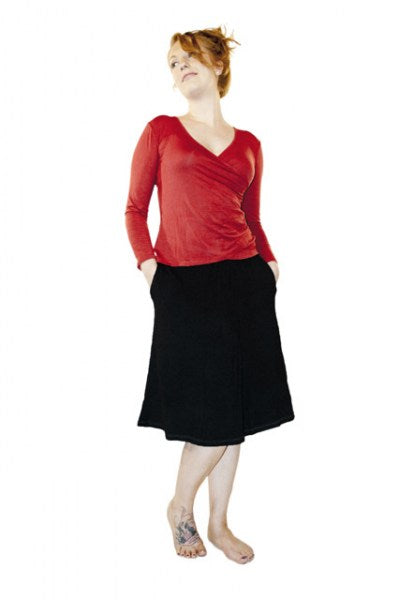 Women Wayi Bamboo knee color skirt