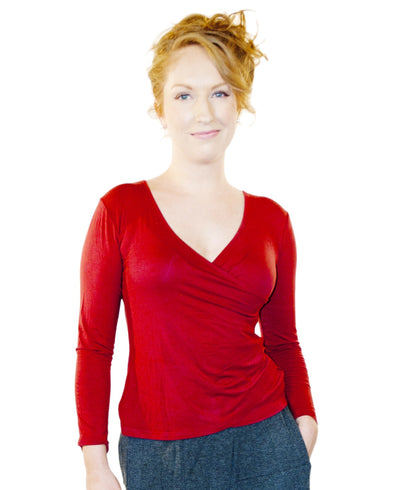 women Wayi Bamboo V-cross top