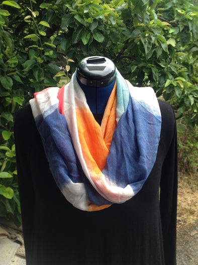 Wayi Bamboo light weight " Multi colors ink" scarf